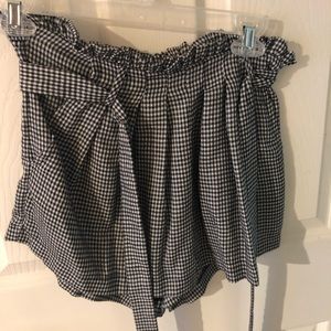 Grey Bandit Gingham Paper Bag Shorts
